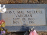 Mona Mae McClure Vaughan Gravestone